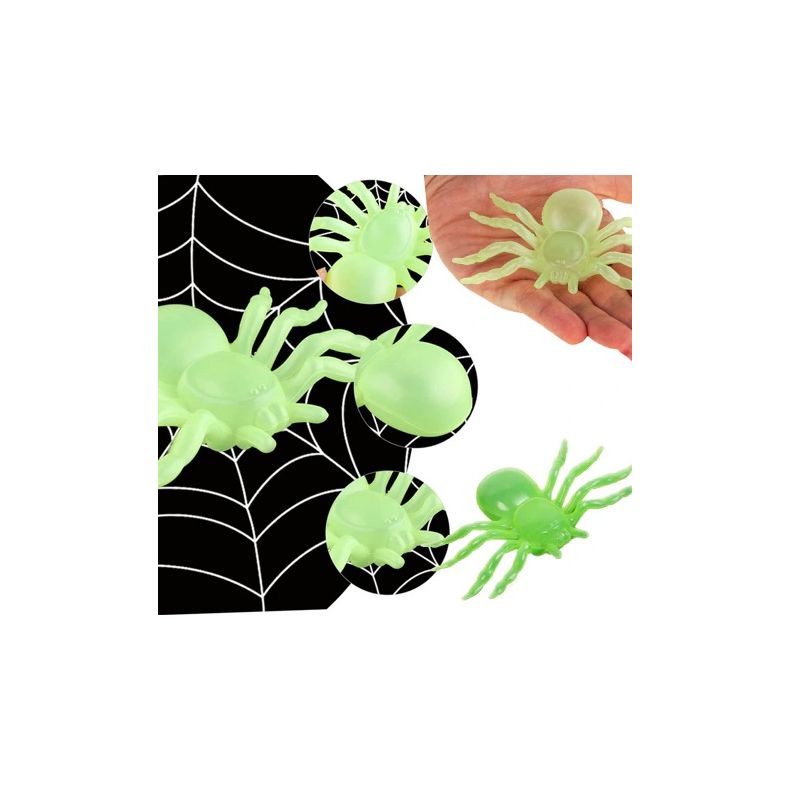 2 stk. edderkopper - Glow in the dark