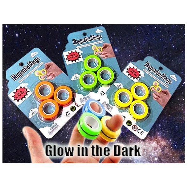 Magnetiske fidget ringe - Glow in the dark