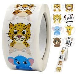 500 stickers med safari dyr