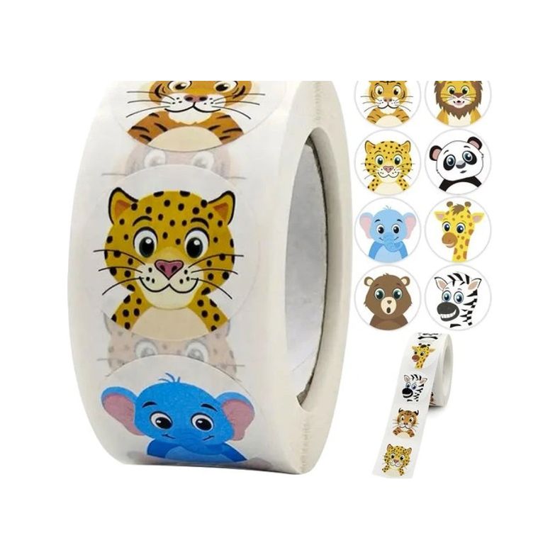 500 stickers med safari dyr